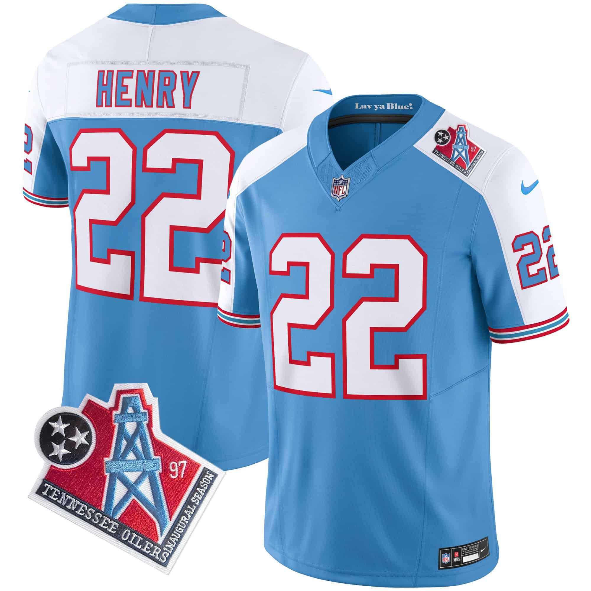 Men Tennessee Titans #22 Henry Light Blue 1997 Throwback 2024 Nike Limited Vapor NFL Jersey style 1->indianapolis colts->NFL Jersey